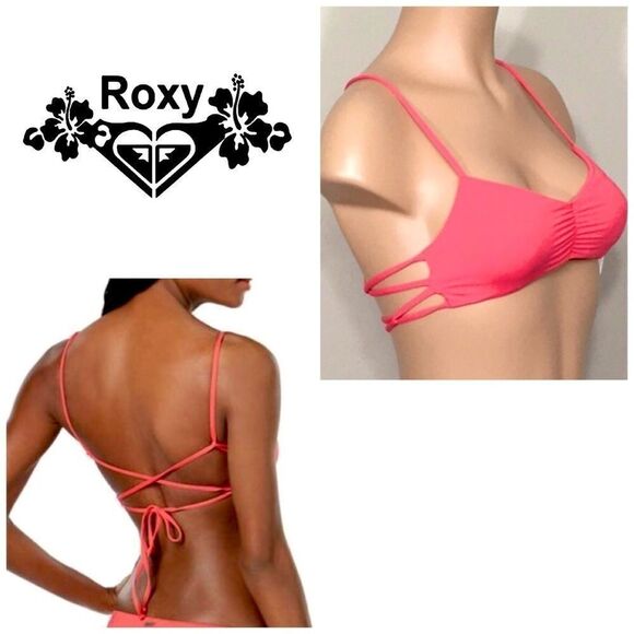 ROXY coral bikini top. NWT - Picture 1 of 8